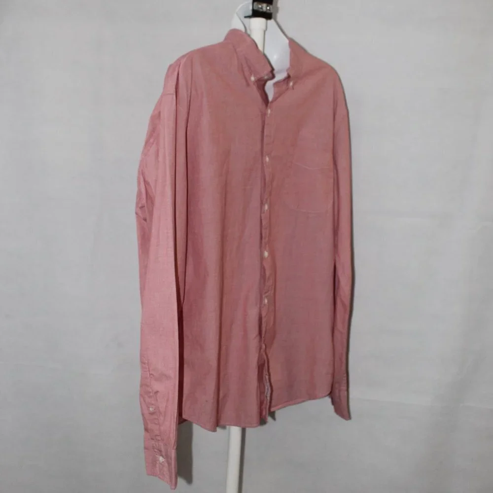 J. Crew Secret Wash Shirting Stretch Men's Pink Slim Long Sleeve Button Down XL